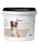 Bespaar met de 1000g voordeelverpakking ReaVET Psyllium vlozaadschillen ✔️ Rijk aan vezels ✔️ Voor gezonde darmen bij hond & kat ✔️ Bestel bij ReaVET