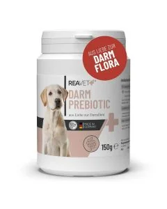 ReaVET Darm Prebiotic voor honden ondersteunt op natuurlijke wijze de darmgezondheid en spijsvertering ✔️ 100% plantaardig, zonder kunstmatige toevoegingen ✔️ Koop bij Aniculis