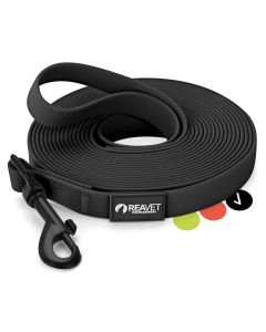 ReaVET Professional sleeplijn voor honden - zwart ✔️ Sterk, weerbestendig en comfortabel ✔️ Lengte: 15 meter ✔️ Koop online - www.reavet.nl