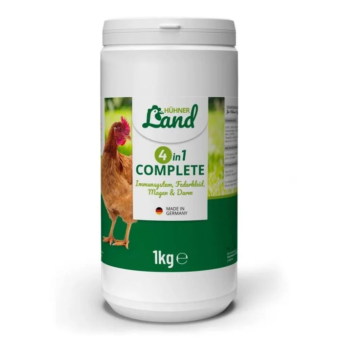 4in1 Complete voor kippen en kwartels ✔️ Ondersteunt immuunsysteem, verenpak, maag & darmen ✔️ Speciaal ontwikkeld voor pluimvee ➤ Bestel nu bij www.hoezo-kado.nl