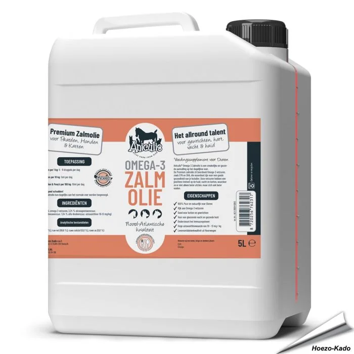 Omega-3 Zalmolie van Aniculis voor Honden, Katten & Paarden (5000ml)