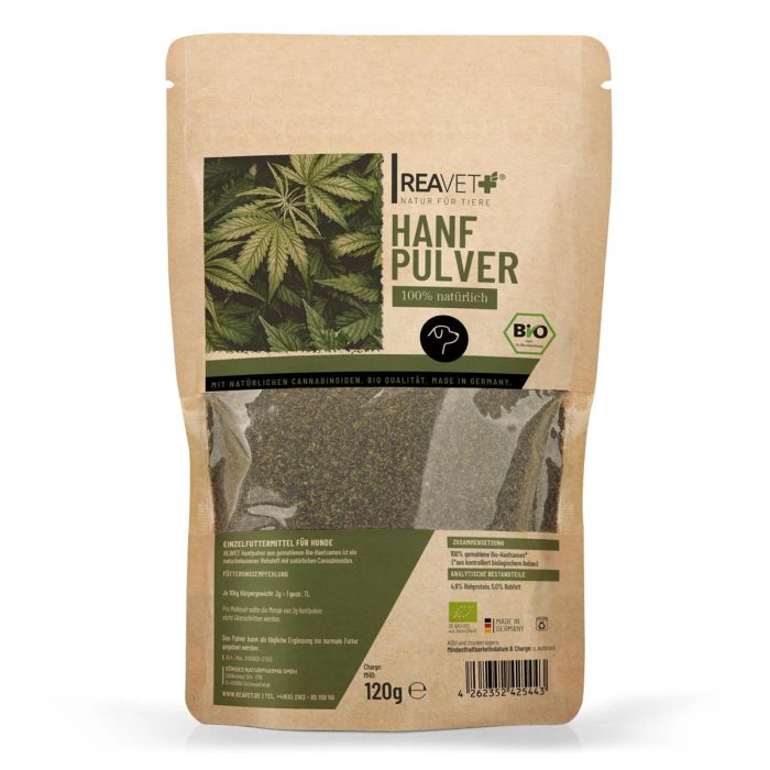Biologisch henneppoeder voor Honden - ➤ www.reavet.nl