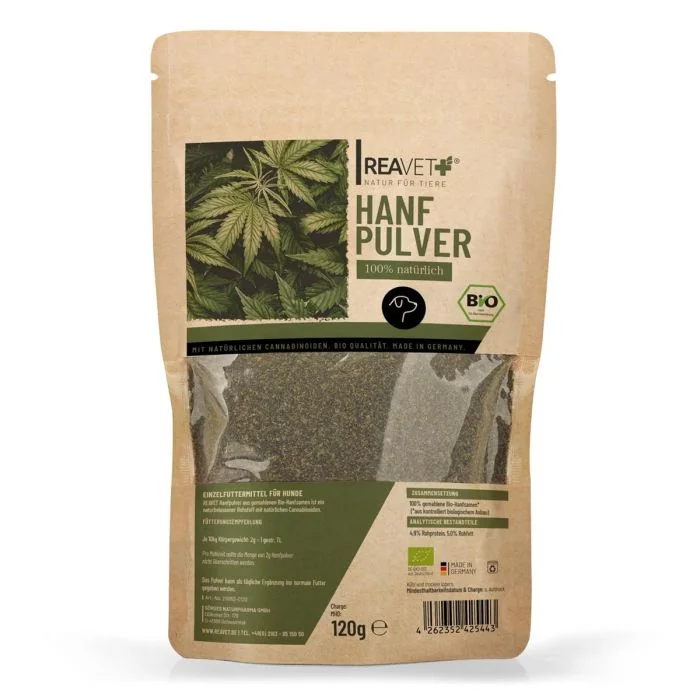 Biologisch henneppoeder voor Honden - ➤ www.reavet.nl