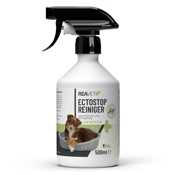 EctoStop Reiniger für Hunden, Katzen und andere Haustiere ✔️ Gegen Flöhe und Milben ✔️ Schutz & Hygiene für dein Zuhause ✔️ Bestelle jetzt direkt im Hoezo-Kado Shop