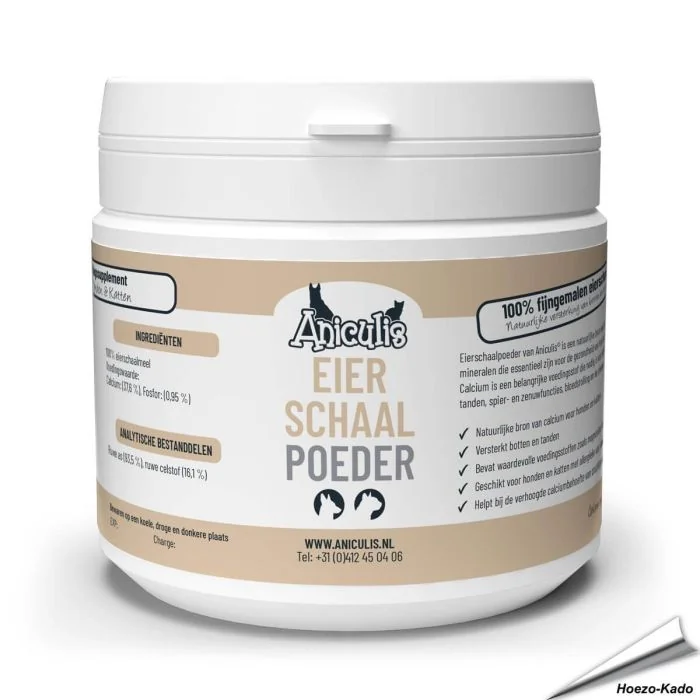 Eierschaalpoeder voor honden en katten ✔️ Rijke, natuurlijke bron van calcium ✔️ Ondersteunt botten en gebit ✔️ 100% natuurlijk en puur ➤ Online kopen op www.reavet.nl