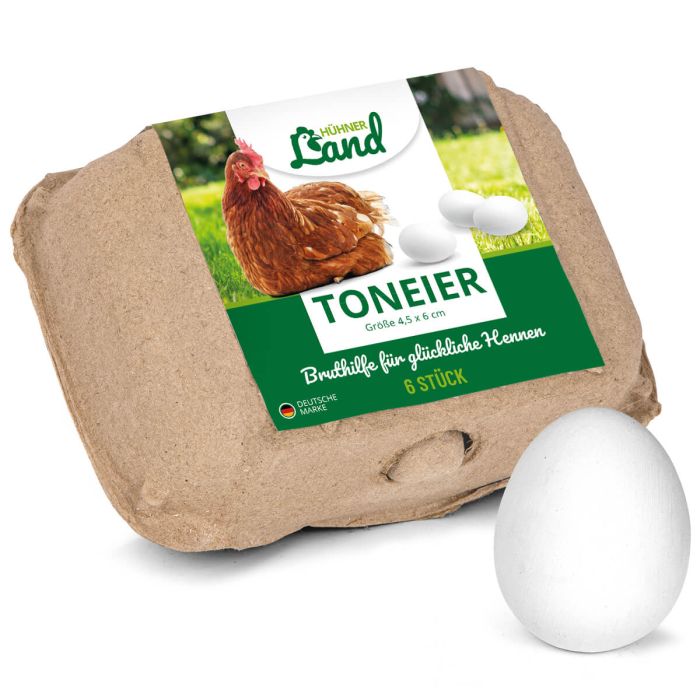 HÜHNER Land Witte klei eieren Kippen (6 stuks)