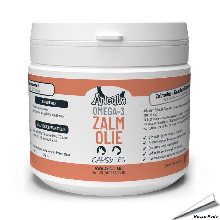 Omega-3 Zalmolie Capsules voor honden en katten (500 stuks)