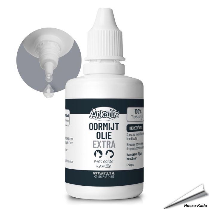 Oormijt Olie Extra - met Kamille  voor directe hulp bij oormijt en jeuk (50ml fles)