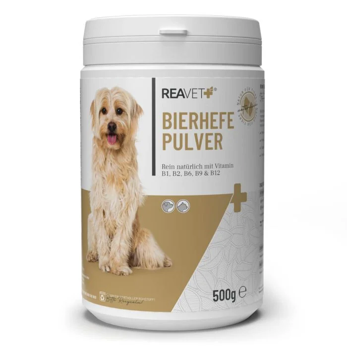 Ondersteun de gezondheid van je hond, kat of paard met biergistpoeder. Natuurlijk, voedzaam & eenvoudig te geven. Shop direct online - ReaVET!