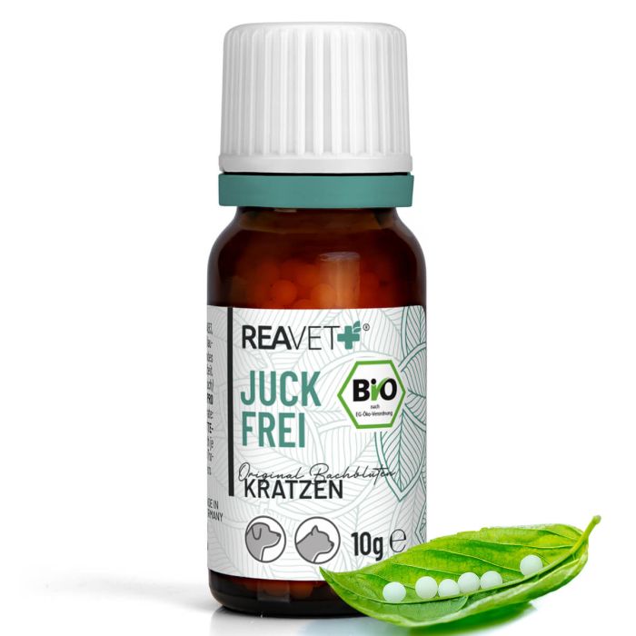 ReaVET Bio Bachbloesem globuli voor dieren - Jeukvrij (10g)