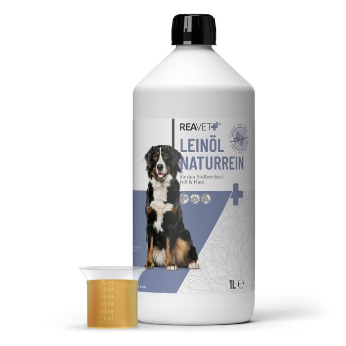 ReaVET Lijnolie voor Honden, Katten en Paarden (1 Liter)