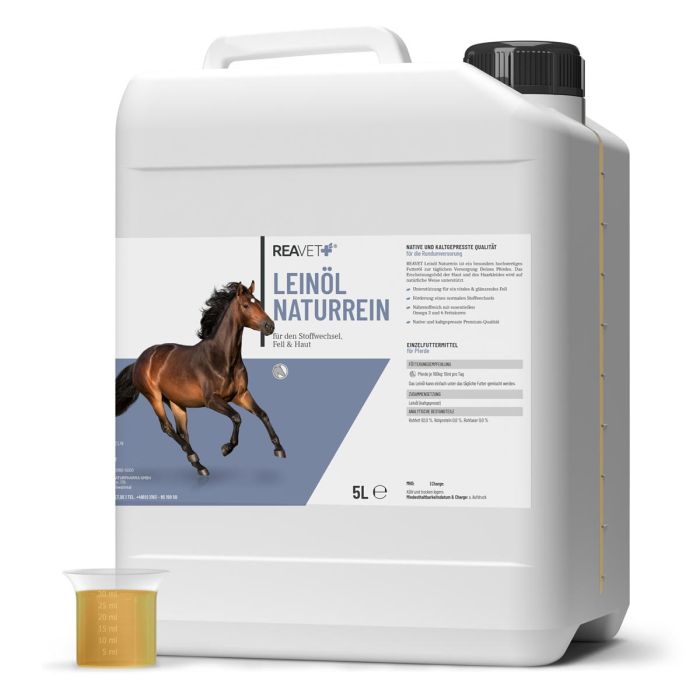 ReaVET Lijnolie voor honden, katten en paarden (5 Liter)