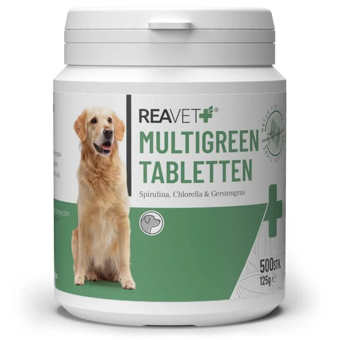 ReaVET MultiGreen tabletten voor Honden met Met spirulina, chlorella en gerstegras