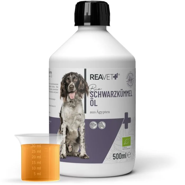 ReaVET Zwarte Komijnolie voor Paarden & Honden (500ml)
