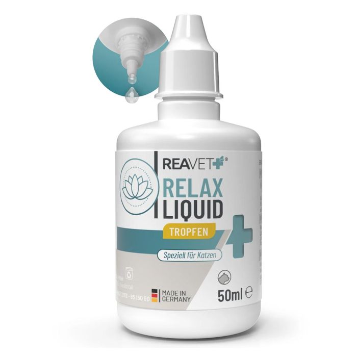 Relax Liquid druppels voor katten ✔️ Ondersteunt natuurlijke ontspanning ✔️ Bevordert het algemene welzijn ✔️ Voor een evenwichtig kattenleven ✔️ Bestel online op www.reavet.nl